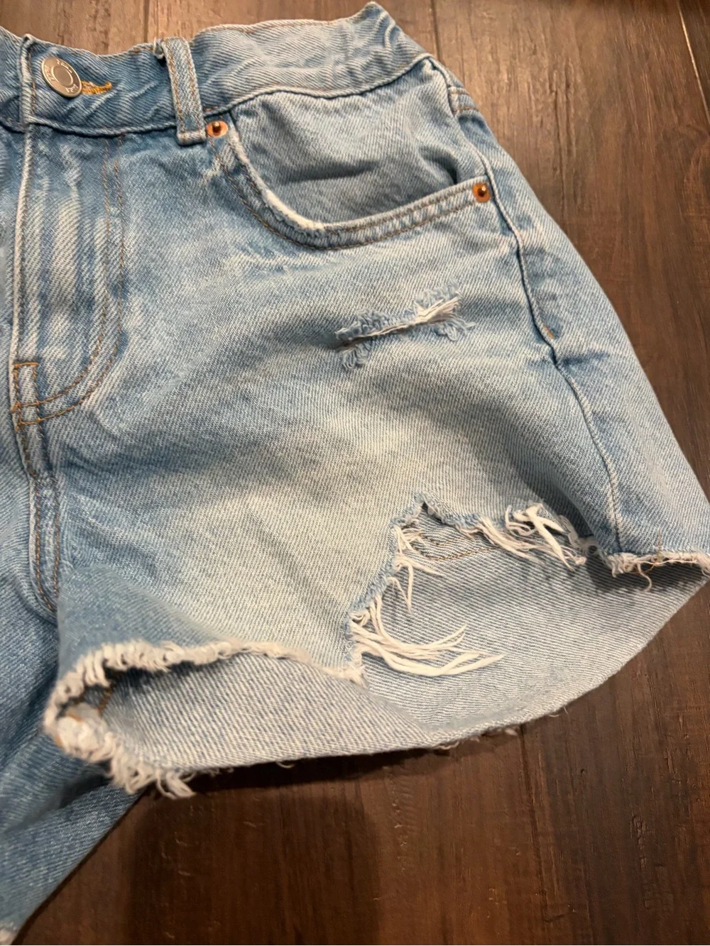 Zara Girls Distressed Denim Cut Off Shorts 13-14 Years